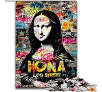 Puzzle 1000 pièces pour Adultes Mona Lisa Graffiti, activité à Domicile pour Les Vacances, Les Anniversaires et Les soirées de Jeux en Famille 50x75cm