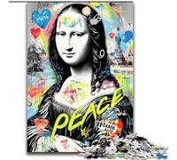 Puzzle 1000 pièces pour Adultes Mona Lisa Graffiti Puzzle en Carton 26x38cm Décoration DIY, Défi cérébral, pour Adulte, Famille, Cadeau de Vacances