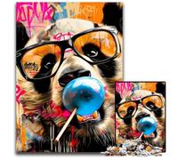 Puzzle 1000 pièces pour Adultes Mona Lisa Graffiti Puzzles en Carton Un Casse-tête Stimulant pour Les Adolescents, Une soirée de Jeux en Famille Amusante 26x38cm
