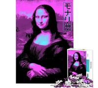 Puzzle 1000 pièces pour Adultes Mona Lisa Rétro Vaporwave Décoration Murale Niveau Difficile Cadeau Unique pour Un Anniversaire ou Autre (Dimensions 38x52cm)