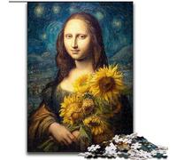 Puzzle 1000 pièces pour Adultes Mona Lisa Tournesol Puzzles pour Adultes pour s'amuser en Famille Parfait pour Les Vacances, Les soirées de Jeux interactives (Taille 26x38cm)