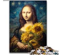 Puzzle 1000 pièces pour Adultes Mona Lisa Tournesol Soulagement du Stress Défi Difficile Idéal comme Cadeau pour Toute la Famille (Taille 50x75cm)