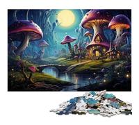 Puzzle 1000 pièces pour Adultes Monde des Champignons psychédéliques Puzzle en Papier Amusant 1000 pièces (38 x 26 cm)