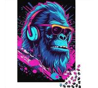 Puzzle 1000 Pièces pour Adultes, Monkey DJ Music23, Puzzle en Bois pour la Famille, Défi Mental, 1000 Pièces (75x50cm)