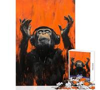 Puzzle 1000 pièces pour Adultes Monkey Melody Jeu de réflexion et de logique Jouet Anti-Stress pour renforcer Les Liens Amoureux (38x26cm)