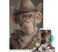 Puzzle 1000 pièces pour Adultes Monkey Sheriff Jeu éducatif Difficile et Stimulant Jeu de défi Unique 38x52cm