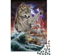 Puzzle 1000 Pièces pour Adultes, Monstre, Titan, Loup, Kraken, Puzzle Créatif en Papier Rectangulaire, Amis et Famille, 1000 Pièces (38x26cm)