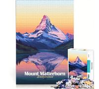 Puzzle 1000 pièces pour Adultes Mont Cervin Coucher de Soleil Jeu Impossible Défi à compléter Idéal comme Cadeau 50x75cm