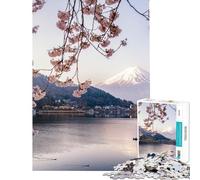 Puzzle 1000 pièces pour Adultes Mont Fuji avec Puzzle du Matin Décoration Murale Défi Difficile Idéal comme Cadeau pour Toute la Famille (Dimensions 38x52cm)