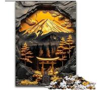 Puzzle 1000 pièces pour Adultes Mont Fuji doré, Jouets stimulants, décoration Murale, Cadeaux d'anniversaire et de Noël Uniques (Taille 50x75cm)