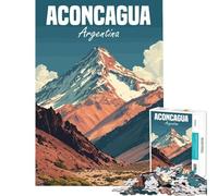 Puzzle 1000 pièces pour Adultes Montagne Aconcagua Argentine Décoration Murale Améliore la mémoire Cadeau d'anniversaire (50x75cm)