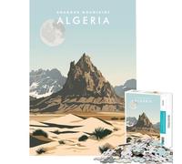 Puzzle 1000 pièces pour Adultes Montagnes d'Ahaggar Algérie Jeu éducatif défi Jouet Relaxant mais Aussi idée Cadeau Amusante et Humoristique (Dimensions 38x52cm)