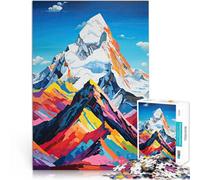 Puzzle 1000 pièces pour Adultes Montagnes Popart Entraînez Votre Cerveau et Vos Mains avec Affiche et Feuille de Questions correspondantes 52x38cm