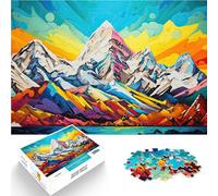 Puzzle 1000 pièces pour Adultes Montagnes Popart Jouets de Jeu pour Cadeau Familial avec Affiche et Feuille de Questions correspondantes 50x70cm