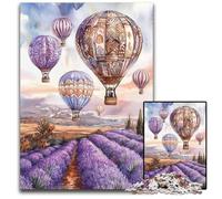 Puzzle 1000 pièces pour Adultes Montgolfière Puzzles en Bois Jeux Jouets Cadeau, Renforcer l'amour Entre Couples pour Les 14 Ans et Plus 50x75cm