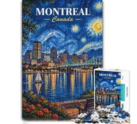 Puzzle 1000 pièces pour Adultes, Montreal Canada Starry Night Art | Comme idée cadeau de Noël : ce puzzle adulte 1000 pièces se prête aux moments puzzle partagés pendant les fêtes.