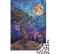Puzzle 1000 Pièces pour Adultes Moonlit Forest Tapestry Puzzles pour Adultes - Défi Difficile - Liste De Souhaits avec Le Père Noël - Cadeaux d'anniversaire Uniques 52x38cm/1000pcs