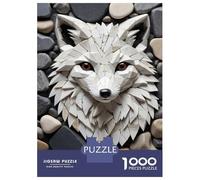 Puzzle 1000 Pièces pour Adultes Mosaic Fox Portrait on Stone Background Puzzles pour Adultes, Jouets Anti-Stress, Découpe De Précision, Cadeaux pour Les Amis Et La Famille 38x26cm/1000pcs