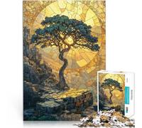 Puzzle 1000 pièces pour Adultes Mosaïque de Pierre Arbre doré pour Le Jeu éducatif Challenge Toy Cadeau Amusant 38x26cm