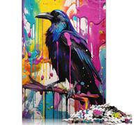Puzzle 1000 pièces pour Adultes, Motif Abstrait Corbeau, Puzzle carré en Papier, Jeu éducatif Familial, 1000 pièces (75 x 50 cm)