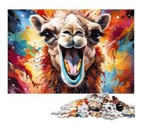 Puzzle 1000 pièces pour Adultes Motif alpaga coloré Amusant en Famille activités à la Maison Cadeau d'anniversaire Cadeau de Voyage 1000 pièces (38 x 26 cm)