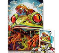 Puzzle 1000 pièces pour Adultes, Motif Animal Grenouille, Jouets éducatifs et éducatifs pour la Famille, pour renforcer l'amour Entre Couples, 38x26cm