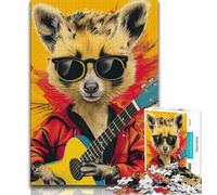 Puzzle 1000 pièces pour Adultes, Motif Animal Jouant de la Guitare, Jouets éducatifs et éducatifs, Jeux de Famille, Cadeaux pour Amis et Famille, 38x26cm