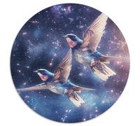 Puzzle 1000 pièces pour Adultes, Motif Animal Moineau doré, Rond en Carton, idéal pour Les Anniversaires, Halloween, Thanksgiving et Pâques (67,5 x 67,5 cm)