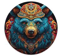 Puzzle 1000 pièces pour Adultes, Motif Animal, Ours, Rond, en Papier, décoration, Jouet Intelligent pour Jeux d'intérieur en Famille (67,5 x 67,5 cm)