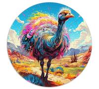 Puzzle 1000 pièces pour Adultes, Motif Animalier, Autruche, Puzzle Rond 1000 pièces, idéal pour Les fêtes et la décoration intérieure (67,5x67,5cm)