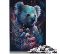 Puzzle 1000 pièces pour Adultes, Motif Animaux de l'espace, Koala, Jeu Familial, Puzzle en Bois, Cadeau de Noël, 1000 pièces (75 x 50 cm)