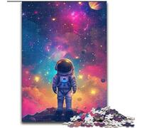 Puzzle 1000 pièces pour Adultes, Motif astronautes colorés, en Carton, idéal pour la Famille et Les Amis, défi cérébral 1000 pièces(26x38cm)