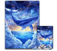 Puzzle 1000 pièces pour Adultes, Motif Baleine de rêve, en Carton, pour s'amuser en Famille, idéal pour décorer Un Bureau 14 Ans et Plus, 26x38cm