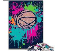 Puzzle 1000 pièces pour Adultes, Motif Basket-Ball Aquarelle, pour Adolescents et familles, décoration DIY Parfaite et défi cérébral (Taille 26x38cm)