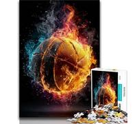 Puzzle 1000 pièces pour Adultes, Motif Basket-Ball Flamboyant, Jeux éducatifs, décoration d'intérieur, idéal pour la décoration de Bureau (Taille 38x26cm)