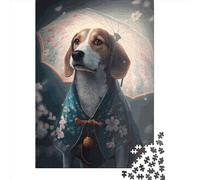 Puzzle 1000 Pièces pour Adultes Motif Beagle Rectangle Créatif Jeu de Décompression 1000 Pièces (38x26cm)