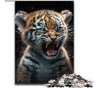 Puzzle 1000 pièces pour Adultes, Motif bébé Tigre, en Carton, idéal pour la décoration de la Maison ou du Bureau, idéal comme Cadeau de Noël(1000 pièces, 26x38cm)