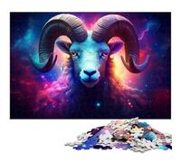 Puzzle 1000 pièces pour Adultes, Motif Bélier coloré, pour Adolescents et Famille - Jeu de réflexion à Faire soi-même, 26 x 38 cm / 10,23 x 14,96 Pouces