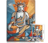 Puzzle 1000 pièces pour Adultes, Motif Bouddha Assis, idéal pour se détendre Pendant Son Temps Libre Découpe Nette et sans Couture Dimensions:50x75cm