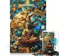 Puzzle 1000 pièces pour Adultes,Motif Bouddha Zen Kintsugi,Jeu de mémoire et de Concentration,Format Compact,idéal pour des Moments de Jeu en Famille (38x26cm)