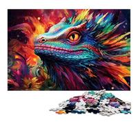 Puzzle 1000 pièces pour Adultes Motif caméléon Lumineux décoration Murale Cadeau d'anniversaire Art Mural 1000 pièces (75 x 50 cm)