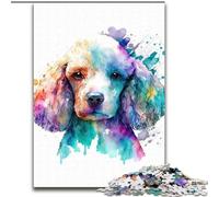 Puzzle 1000 pièces pour Adultes, Motif Caniche Aquarelle, en Bois, idéal pour Une décoration DIY ou Un Cadeau d'anniversaire. Jeu de réflexion pour Adolescents, idéal pour Les fêtes.