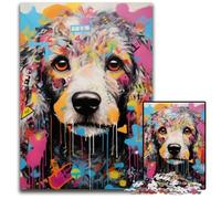 Puzzle 1000 pièces pour Adultes, Motif Caniche Graffiti, Puzzle Difficile pour Adultes, idéal pour Les fêtes et la décoration intérieure, 26x38cm / 10,23x14,96 Pouces