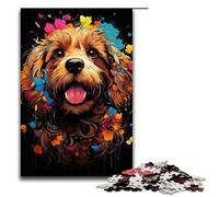 Puzzle 1000 pièces pour Adultes Motif Caniche psychédélique coloré et Papillon. Décoration idéale pour Les Adolescents de 14 Ans et Plus. 1000 pièces (75 x 50 cm).