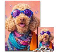 Puzzle 1000 pièces pour Adultes, Motif Caniche Tendance, en Bois, Anti-Stress, pour Passer des Vacances tranquilles, Une œuvre d'art pour Les Enfants de 14 Ans et Plus, 50x75cm