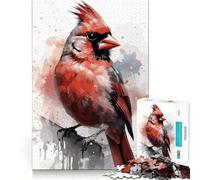 Puzzle 1000 pièces pour Adultes,Motif Cardinal Aquarelle,découpe précise,Jeu créatif et Amusant pour Les Loisirs et Les Anniversaires (38x26cm)