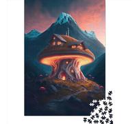 Puzzle 1000 Pièces pour Adultes Motif Champignon Fantaisie Puzzle Créatif en Papier Puzzle Jeu Pratique Décoration Familiale 1000 Pièces (38x26cm)