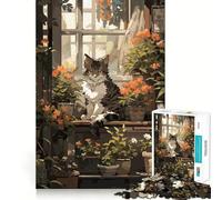 Puzzle 1000 pièces pour Adultes,Motif Chat Anime,Assemblage Parfait,Jeu de réflexion,Cadeau,Jeu Lent,décoration Murale de Noël (38x26cm)