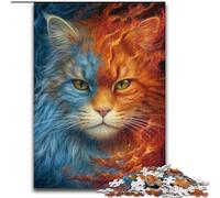 Puzzle 1000 pièces pour Adultes, Motif Chat et Animaux, en Bois coloré, idéal pour Les Adolescents, idéal comme Cadeau de Noël(50x75cm)