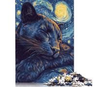 Puzzle 1000 pièces pour Adultes, Motif Chat étoilé, en Bois, idéal pour Les Amis et la Famille (75 x 50 cm).